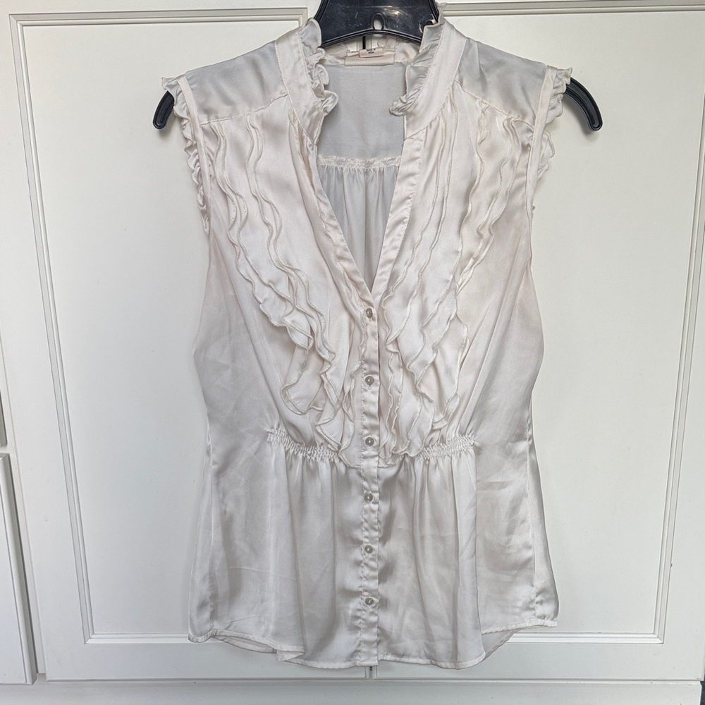 Converse Chic Ivory Ruffled Women's Blouse Medium